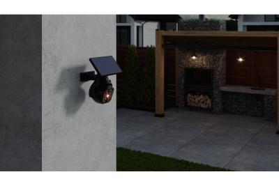 Sluneční reflektor s pohybovým a šerovým senzorem GUARDOS, LED, 300lm, 6400K, 1200mAh, IP65, dummy kamera