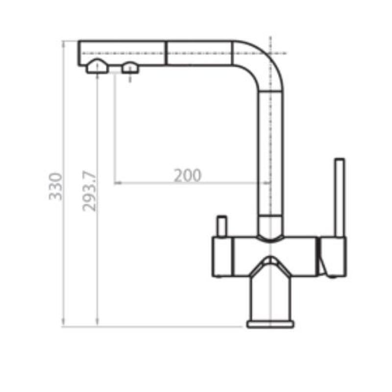 Ausmann Ellington 3-cestná kuchyňská baterie s výsuvnou hubicí a filtrovou vodou – Černá - 1208970497
