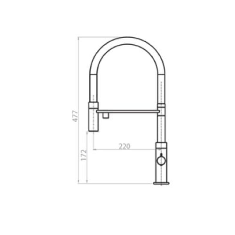 Ausmann Claridge 3-cestná kuchyňská baterie s flexibilním výtokem a filtrováním vody – Antracit – 1208970500