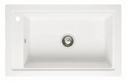 Graniteland Magra Granitový bílý dřez na povrch 686 x 427 mm s dírou pro kohoutek a nerezovou zástrčkou 1208970614