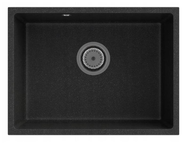 Graniteland Solo Žulový Černý Dřez Podstavný 535x400 mm s Nerezovou Zátkou 1208970637