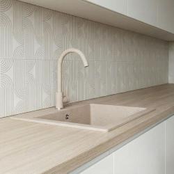 Graniteland Veritas kuchyňská baterie Béžový písek s otočným výtokem 1208970679