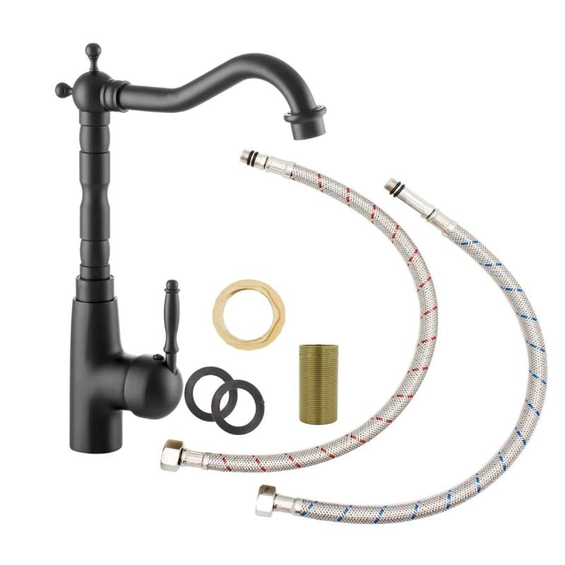 Graniteland Verve Kuchyňská baterie Černá s otočným výtokem 1208970702