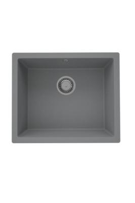 GraniteMy Univerzální Granit Šedý, tmavý Dřez 50x40 cm Nástavba, Podstavba a Plochá montáž s Nerezovou Zástrčkou 1208970744