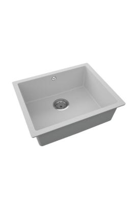 GraniteMy Universal Granitový šedý dřez 50x40 cm Nástavba, Podstavba a Plochá montáž s nerezovou zástrčkou 1208970745