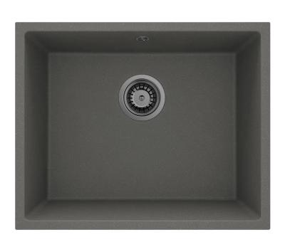 GraniteMy Univerzální Granitová Šedá, tmavá Dřez 50x40 cm Nástavba, Podstavba a Plochá montáž s Gun metal Zátkou 1208970754