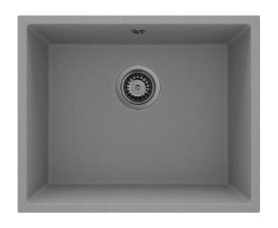GraniteMy Universal Granitový Šedý Dřez 50x40 cm Nástavba, Podstavba a Plochá montáž s Plugem Gun metal 1208970758