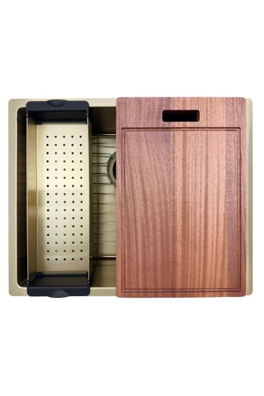 Pure.Sink Prestige Kombinovaná sada Zlatý dřez 50x40 cm se Zlatou kuchyňskou baterií 1208970764