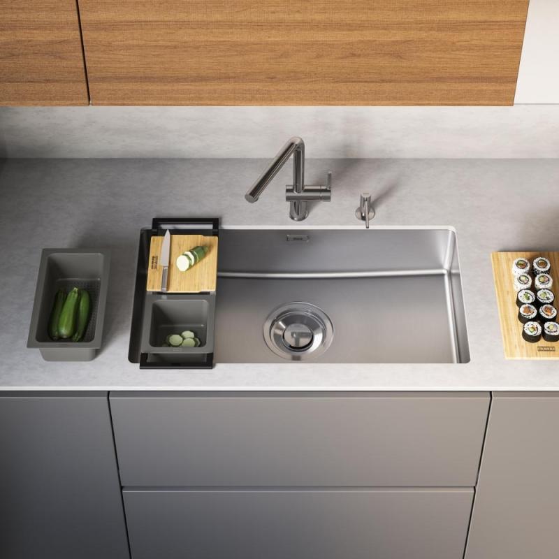 Franke Maris Quiet MQX 110.82 RVS Velký dřez 820x424 mm Vestavěný 122.0694.476