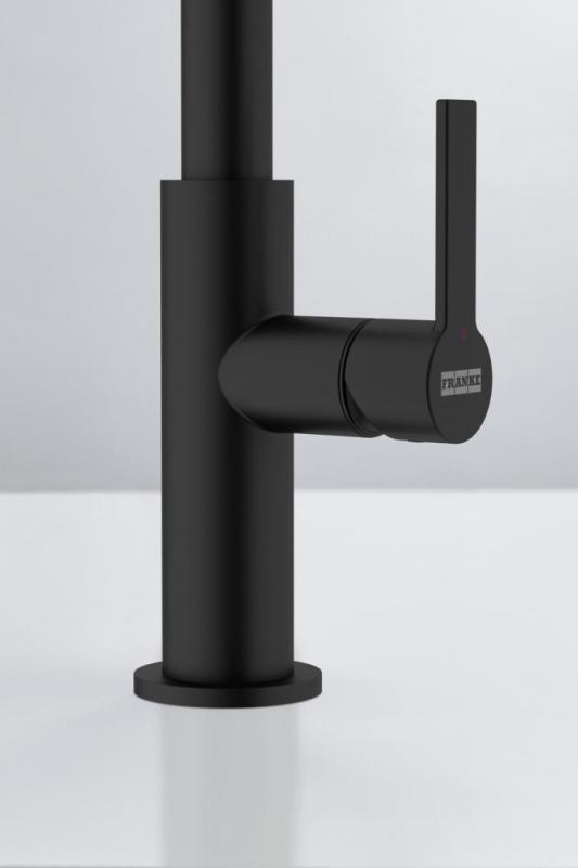 Franke Maris Slim J Kuchyňská baterie Otočný Kulatý Výtok Černý 115.0728.386