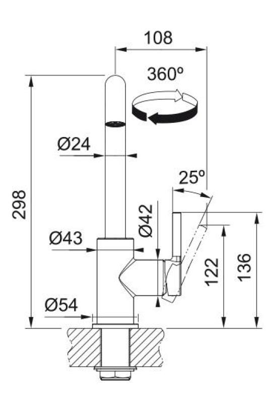 Franke Lina U Kuchyňská baterie Otočný výlev Černá 115.0728.474