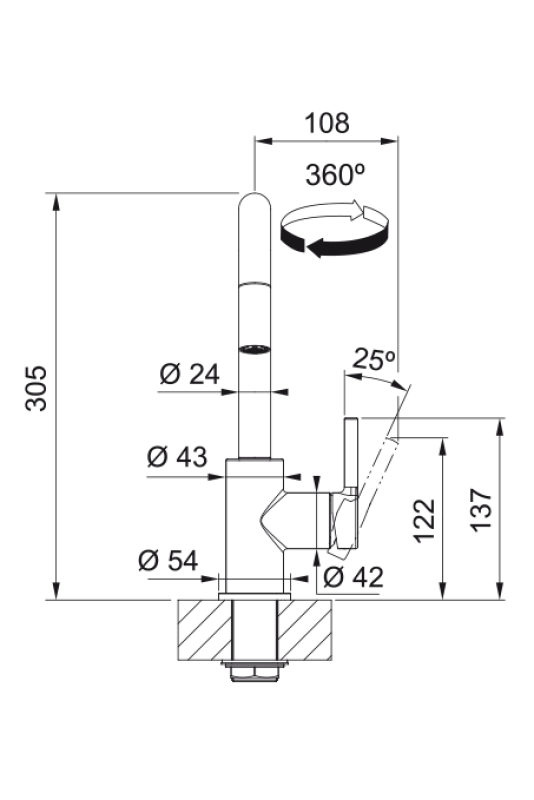 Franke Lina U Kuchyňská baterie Chrom Vytahovací Výtok 115.0728.476
