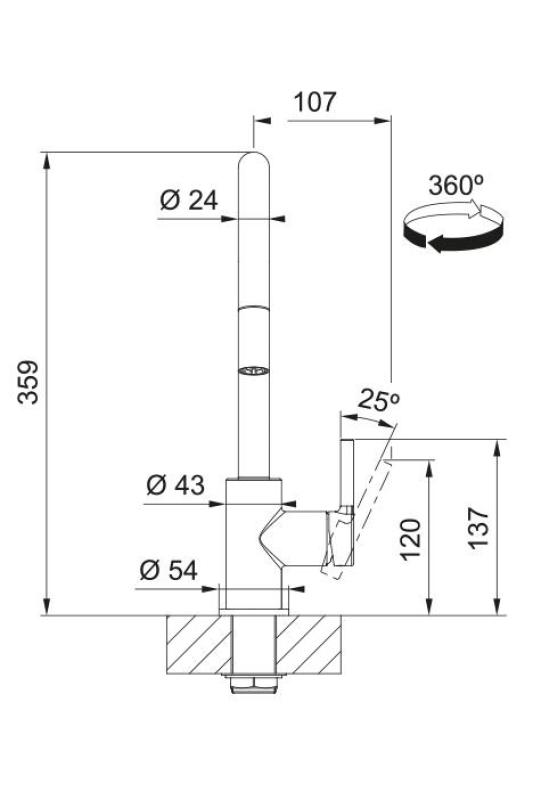 Franke Lina Kuchyňská směšovací baterie Chrom s Vytahovací Sprchou 115.0693.229