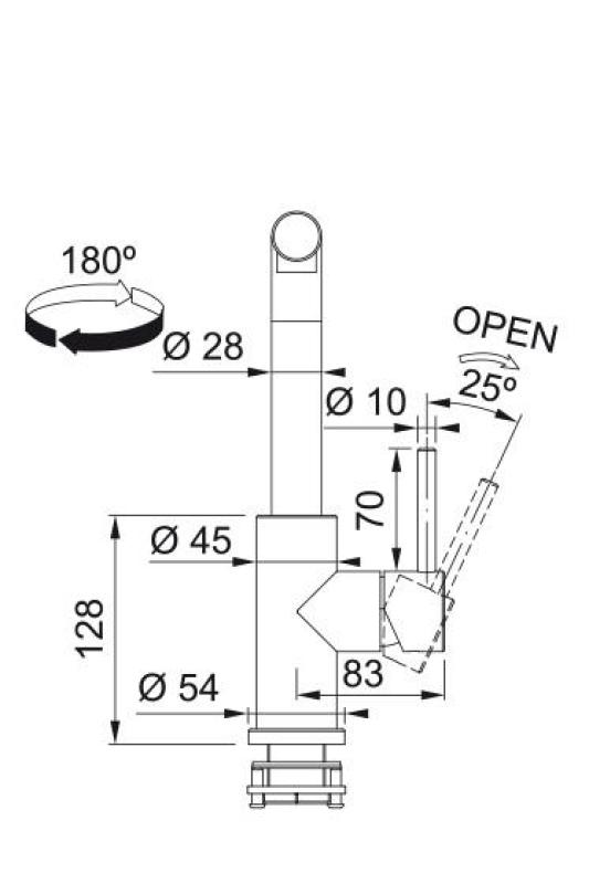 Franke Smart Glenda Kuchyňská baterie RVS Vysouvací výtok 115.0706.986