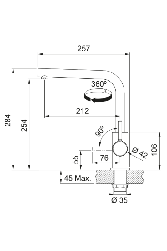 Franke Lina L Kuchyňská baterie Otočná tryska Polar White 115.0728.479