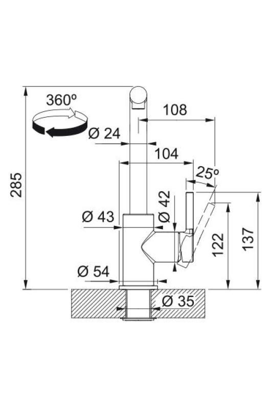 Franke Lina L Kuchyňská baterie Onyx s výsuvnou tryskou 115.0728.484