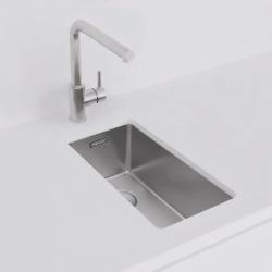 Pure.Sink Exclusivo malý nerezový dřez 18x40 cm, rádius 10 mm, podstavba, rovná vložka a nástavba PEX1840-02