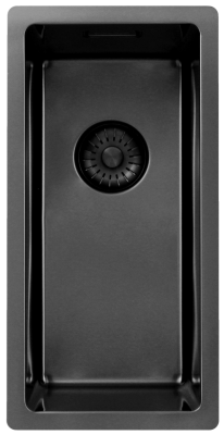 Pure.Sink Exclusivo Gun metal malý dřez 18x40 cm radius 10mm podstavba, plochá stavba a nástavba PEX1840-61