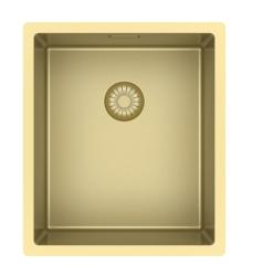 Pure.Sink Exclusivo Zlatý dřez 34x40 cm 10mm rádius podstavba, rovný stavební a nástavba PEX3440-60