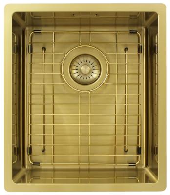 Pure.Sink Exclusivo Zlatý dřez 34x40 cm 10mm rádius podstavba, rovný stavební a nástavba PEX3440-60