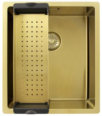 Pure.Sink Exclusivo Zlatý dřez 34x40 cm 10mm rádius podstavba, rovný stavební a nástavba PEX3440-60