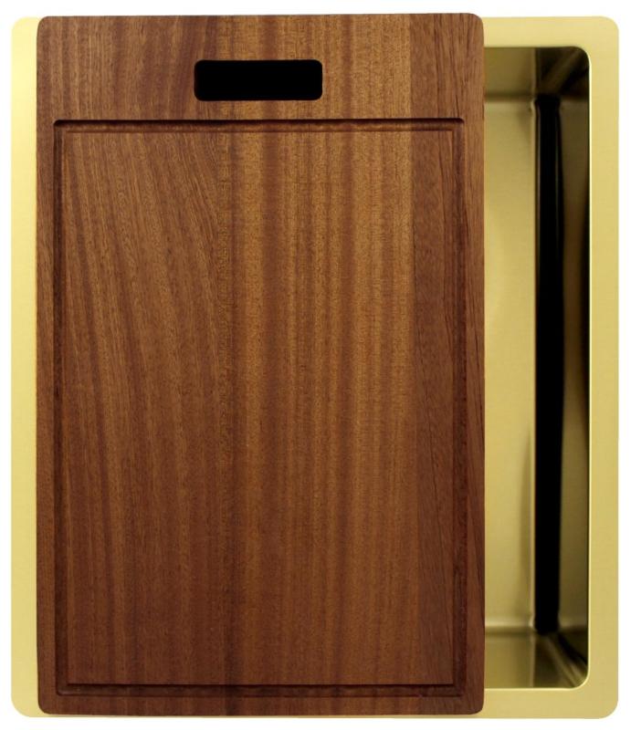 Pure.Sink Exclusivo Zlatý dřez 34x40 cm 10mm rádius podstavba, rovný stavební a nástavba PEX3440-60