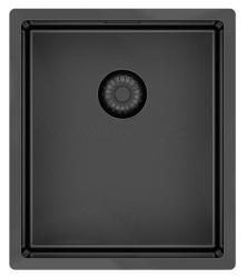 Pure.Sink Exclusivo Gun metal dřez 34x40 cm 10mm rádius podstavba, rovná konstrukce a nástavba PEX3440-61