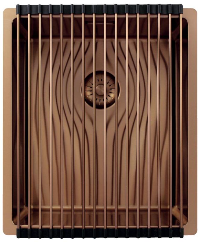 Pure.Sink Exclusivo Měděný dřez 34x40 cm 10mm rádius podstavba, rovná konstrukce a nástavba PEX3440-62