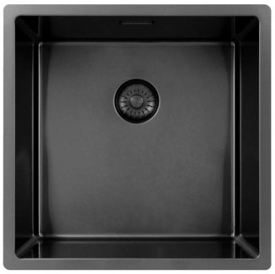Pure.Sink Exclusivo Gun metal dřez 40x40 cm 10mm rádius vestavný, plochý a nástavbový PEX4040-61