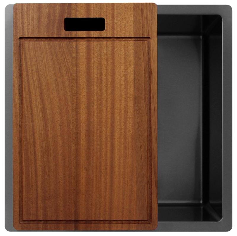 Pure.Sink Exclusivo Gun metal dřez 40x40 cm 10mm rádius vestavný, plochý a nástavbový PEX4040-61