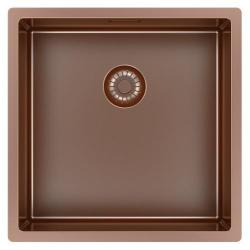 Pure.Sink Exclusivo Měděný dřez 40x40 cm 10mm rádius podstavba, rovná konstrukce a nástavba PEX4040-62