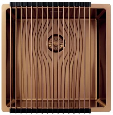 Pure.Sink Exclusivo Měděný dřez 40x40 cm 10mm rádius podstavba, rovná konstrukce a nástavba PEX4040-62