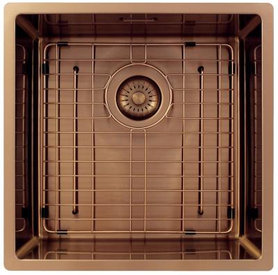 Pure.Sink Exclusivo Měděný dřez 40x40 cm 10mm rádius podstavba, rovná konstrukce a nástavba PEX4040-62