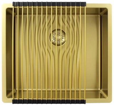 Pure.Sink Exclusivo Zlatý dřez 45x40 cm s poloměrem 10mm pro podstavbu, rovnou montáž a nástavbu PEX4540-60
