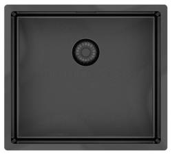 Pure.Sink Exclusivo Gun metal dřez 45x40 cm 10mm rádius podskříňový, rovný a nástavbový PEX4540-61