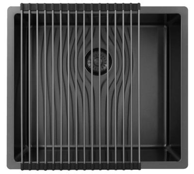 Pure.Sink Exclusivo Gun metal dřez 45x40 cm 10mm rádius podskříňový, rovný a nástavbový PEX4540-61