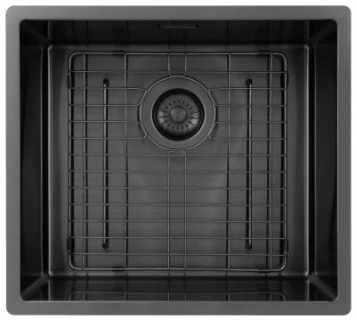 Pure.Sink Exclusivo Gun metal dřez 45x40 cm 10mm rádius podskříňový, rovný a nástavbový PEX4540-61