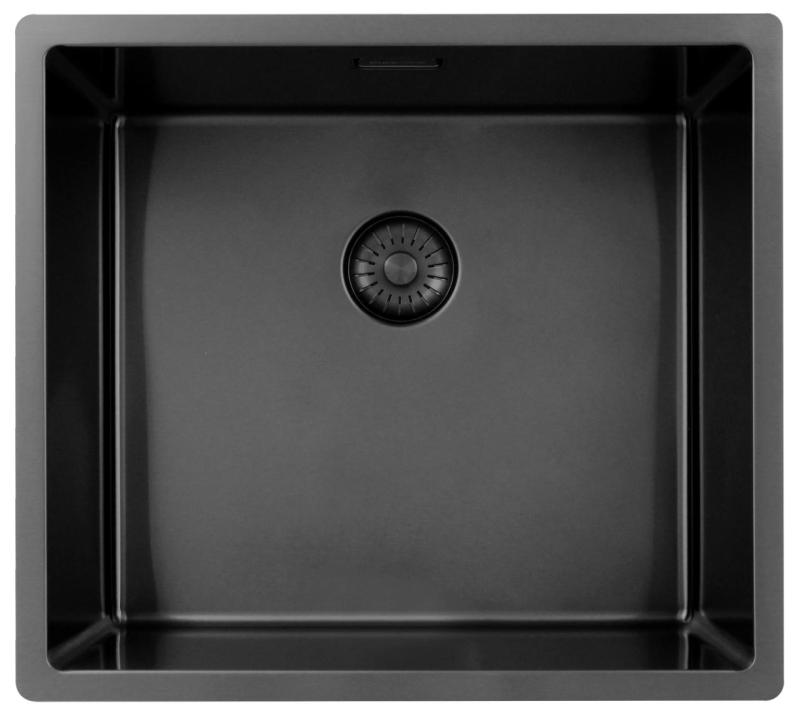 Pure.Sink Exclusivo Gun metal dřez 45x40 cm 10mm rádius podskříňový, rovný a nástavbový PEX4540-61