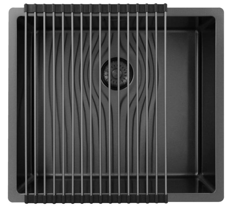 Pure.Sink Exclusivo Gun metal dřez 45x40 cm 10mm rádius podskříňový, rovný a nástavbový PEX4540-61