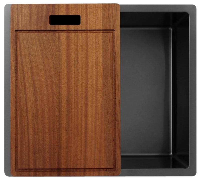 Pure.Sink Exclusivo Gun metal dřez 45x40 cm 10mm rádius podskříňový, rovný a nástavbový PEX4540-61