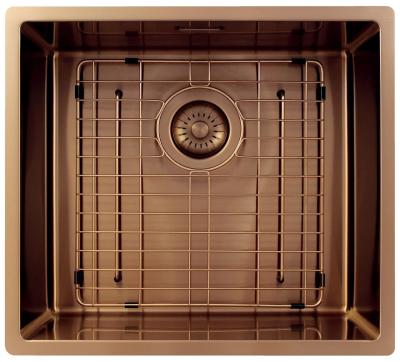 Pure.Sink Exclusivo Měděný dřez 45x40 cm 10mm rádius podstavce, rovné konstrukce a nástavby PEX4540-62