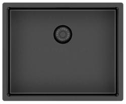 Pure.Sink Exclusivo Gun metal dřez 50x40 cm 10mm rádius podstavba, plochá konstrukce a nástavba PEX5040-61