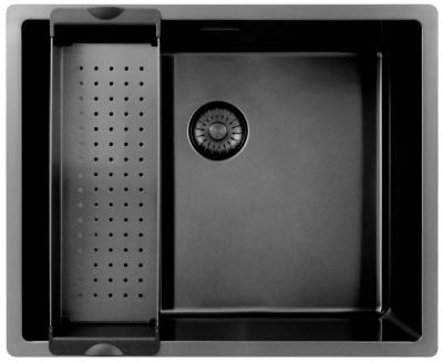 Pure.Sink Exclusivo Gun metal dřez 50x40 cm 10mm rádius podstavba, plochá konstrukce a nástavba PEX5040-61
