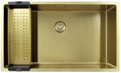 Pure.Sink Exclusivo velký zlatý dřez 70x40 cm, 10mm rádius podskříňový, rovný vložený a nástavbový PEX7040-60