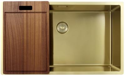 Pure.Sink Exclusivo velký zlatý dřez 70x40 cm, 10mm rádius podskříňový, rovný vložený a nástavbový PEX7040-60