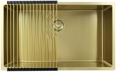 Pure.Sink Exclusivo velký zlatý dřez 70x40 cm, 10mm rádius podskříňový, rovný vložený a nástavbový PEX7040-60