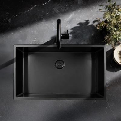 Pure.Sink Exclusivo velký Gun metal dřez 70x40 cm 10mm rádius podstavba, rovná vestavba a nástavba PEX7040-61