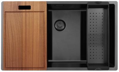 Pure.Sink Exclusivo velký Gun metal dřez 70x40 cm 10mm rádius podstavba, rovná vestavba a nástavba PEX7040-61