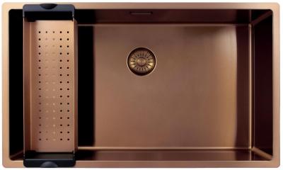 Pure.Sink Exclusivo velký měděný dřez 70x40 cm s poloměrem 10mm pro montáž pod, v rovině a nad PEX7040-62