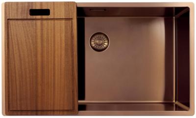 Pure.Sink Exclusivo velký měděný dřez 70x40 cm s poloměrem 10mm pro montáž pod, v rovině a nad PEX7040-62